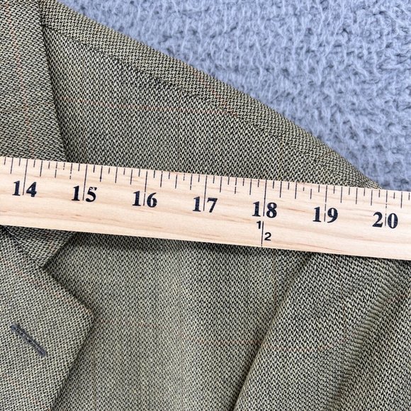 Vintage Chaps Ralph Lauren Men's 2 Button 44 R Silk Wool Plaid Green Sports Coat - Picture 3 of 14